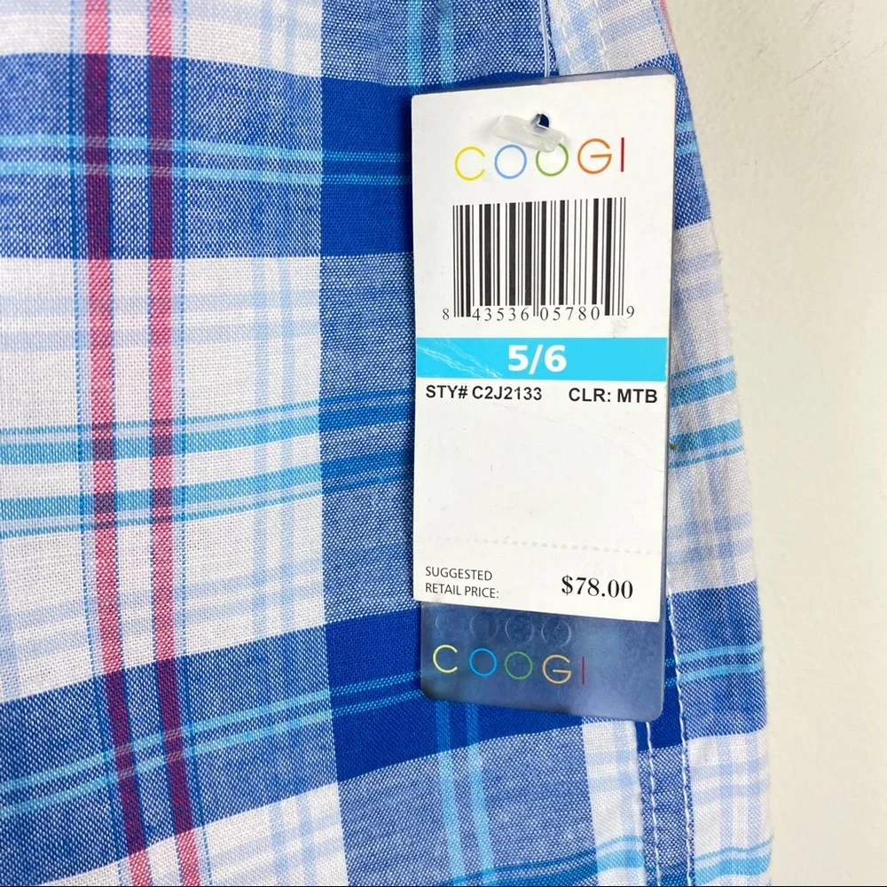 Coogi Plaid Y2K Mini Skirt Blue Size 5/6 New